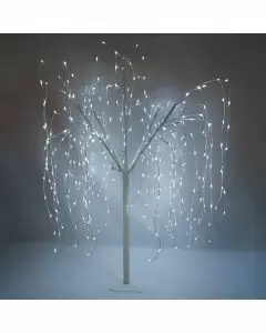 Pilträd på 180cm för utomhusbruk-Vit-400 kalla LED